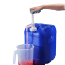 Handmatige vloeistofoverpomppomp met terugstroombeveiliging kunststofpomp voor doseren en overpompen van vloeistoffen uit vaten en jerrycans 2