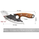 Håndsmedet Kødkniv 19,2 cm Udendørs Slagterkniv Træhåndtag Rustfrit Stål Blad Camping Grill Køkken Overlevelse 2