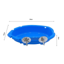 Hängande skål till fågelbur 10 x 18 x 4 cm Blå plastbalja för bad eller matning Fågelbad Papegojor Undulater Burtillbehör 4