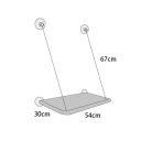 Hangbed voor katten 30 x 54 cm met zuignappen voor het raam Lengte van de touwen 67 cm Rustplatform Kattenbed voor het raam Ruimtebesparing 2
