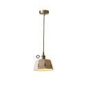 Hängelampe mit weißem keramischen Schirm retro Durchmesser 17 x Höhe 20 cm Basis 10 cm Kabel 150 cm Fassung E27 max 40 W über dem Esstisch 1