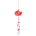 Hangende gong in de vorm van een vis 8 x 5,5 cm Kleurrijke decoratie met label Geluidsdecoratie voor in het appartement aan het raam of balkon 4