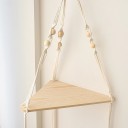Hangende Hoekplank 32,5 cm Twee-laags Houten Plank met Touw aan de Muur Opslag Hoekplank 6