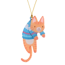 Hangende kerstdecoratie met kat 4,4 x 9 cm Schattige hanger voor de kerstboom Deuren en cadeau Kerst- en nieuwjaarsversiering 10