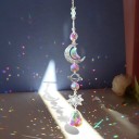 Hängende Kristalldekoration Mond, Sonne und Tropfen Regenbogen-Sonnenfänger Fensterdekoration Windspiel 2