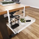 Hangende metalen plank met schroefbevestiging 36x20x17.5 cm zwarte geperforeerde opbergplank voor tafel of muur praktisch 2
