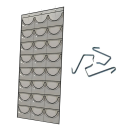 Hangende organizer 164 x 70 cm met 24 doorzichtige zakken Oxford stof + PVC Opberghanger voor de deur met 3 haken voor schoenen en kleine spullen 2