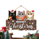 Hängende Weihnachtsdekoration 21 x 15 cm Drei Katzen mit Mützen und Schals Fröhliche Wohnungsdekoration für das Wohnzimmer zu Weihnachten 2