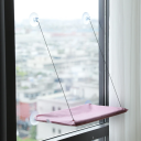 Hängender Katzenkorb 30 x 54 cm mit Saugnäpfen für das Fenster Länge der Schnüre 67 cm Ruheplattform Katzenbett für das Fenster Platzersparnis 6