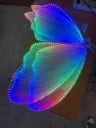 Hängender Schmetterling LED Lüster mit Spitzenflügeln Spannweite 80 cm, Metall und Spitze, integrierte LED Hochzeitsdekoration 4