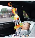Hängendes Plüschspielzeug für Babys 47 cm Giraffe und Zebra mit Quietsche, Glöckchen und Beißring für Kinderwagen oder Kinderbett 3