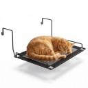 Hanging Bed for Cats for Radiator and Window 45 x 30 cm Metal Frame with Hooks Breathable Mesh Foldable Black Balcony Bed 3