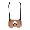Hanging Car Footrest for Children 46 x 24.5 cm Brown with Bear Design Adjustable Height Comfortable Travel Footrest 1