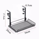 Hanging Metal Shelf with Screw Mount 36x20x17.5 cm Black Mesh Storage Shelf for Table or Wall Practical 7