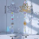 Hanging Sun Catcher 43 cm with Crystals and Lotus Flower Rainbow Reflection Window Decoration Feng Shui Meditation Style 4