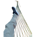 Hangmat met brede canvas hangmat, 260x80 cm, draagbare hangende schommel voor buiten, voor kamperen en tuin, sterke stoffen schommel voor vrije tijd 2