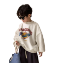 Hanorac de iarnă coreean din fleece cu imprimeu de litere din bumbac și poliester Pulover călduros și lejer pentru băieți și fete Top călduros într-o singură culoare, disponibile în diferite culori 10