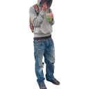 Hanorac gri pentru bărbați cu glugă și buzunare Stil streetwear cu inscripția Don't Smoke și modele moderne Hanorac confortabil 3