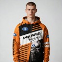 Hanorac pentru bărbați cu fermoar, cu glugă și mâneci lungi, cu imprimeu cu skull și dungi negre pe partea din față în stil motociclist 2