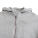 Hanorac pentru femei cu fermoar, glugă și buzunare Hanorac confortabil din bumbac gri pentru purtare zilnică Stil sportiv Material moale și respirabil 4
