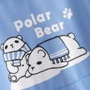 Hanorac pentru femei cu glugă și urechi de urs Imprimeu cu urși polari Bleu deschis cu mâneci albe Buzunar kangaroo Mâneci lungi Poliester 5