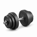 Hantel 2 in 1 30 kg verstellbares Set aus zwei Kurzhanteln und einer Langhantel mit Verbindungsrohr und Gewichten schwarz für das Heimtraining 8