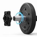 Hantla 2 w 1 30 kg regulowana zestaw dwóch hantli i dużej hantli z rurką łączącą i talerzami czarna do domowej siłowni 5