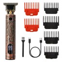 Hårklipper med tre hastigheder Elektrisk barbermaskine til hårklipning med tilbehør i forskellige størrelser USB-C Professionel barbermaskine Genopladelig hårklipper med opladningsindikator 15,2 x 4,1 cm 1