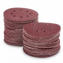Hârtie abrazivă 125 mm cu velcro 10 buc Zgârietură 60 S 8 găuri Oxid de aluminiu Roșu-maro Pentru polizor excentric Pentru lemn și metal 5