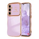 Hátsó borítás arany hullámos szegéllyel Samsung Galaxy A36 Szívek az oldalon Ellenálló Kamera védelme 3,5 mm és kijelző 1,5 mm 9