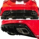Hátsó lökhárító diffúzor kipufogó végződésekkel 158 cm ABS műanyagból, fényes fekete, Mercedes-Benz A osztály W176 AMG Line és A45 2012–2018 13