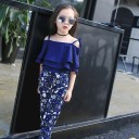 Haut et pantalon pour fille avec des fleurs L1138 2