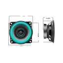 Haut-parleur coaxial de voiture 10 cm 12 V 100 W Max 4 Ω Haut-parleur HiFi avec anneau LED vert Corps en métal et suspension en caoutchouc 2