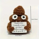 Havainha de croché com sorriso 6 x 7 cm Para energia positiva Decoração artesanal com frase engraçada Presente original para o interior 2