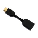 HDMI Adapter Stecker auf HDMI Buchse mit kurzem flexiblen Kabel zur Verlängerung des HDMI-Anschlusses oder -Kabels Länge 11,5 cm Verstärkte Kabelenden 2