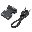 HDMI-VGA-sovitin, jossa on äänilähtöinen digitaalinen signaalimuunnin, monitorin projektori-televisiolle, joka on yhteensopiva tietokoneen kannettavan tietokoneen konsolin kanssa 1