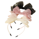 Headband with Large Transparent Layered Bow 17.5 cm Elegant Tulle Hairband Festive Women's and Girls' Hair Accessory 3