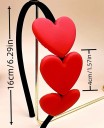 Headband with Three Hearts 16 x 4 cm Women's Hair Headband Romantic Hair Accessory Elegant Addition for Everyday and Festive Hairstyles 3