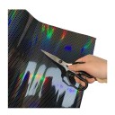 Headlight Film 30x80 cm with Honeycomb Pattern Rainbow Effect Light Black Dark Black Transparent 6