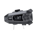 Headset A1 para motocicleta com display BT 5.3 Microfone rígido Rádio FM IPX6 1000 mAh Controlo táctil Duração até 48 h para capacetes abertos 1