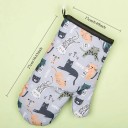 Heat Resistant Kitchen Glove 27 x 17 cm Cotton Glove with Cat Design for Cooking Baking Grilling 3