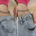 Hebilla de cintura ajustable de metal con forma de lazo para pantalones, sin costuras, elegante hebilla para jeans, faldas y pantalones cortos, ajuste rápido de la circunferencia. 2