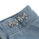 Hebilla de cintura ajustable de metal con forma de lazo para pantalones, sin costuras, elegante hebilla para jeans, faldas y pantalones 2