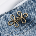 Hebilla de metal ajustable con forma de trébol para cintura, ajuste de pantalones, sin costuras, hebilla elegante para jeans, faldas, cierre rápido, decoración. 5