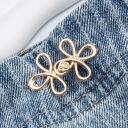 Hebilla de metal ajustable con forma de trébol para cintura, ajuste de pantalones, sin costuras, hebilla elegante para jeans, faldas, cierre rápido, decoración. 3