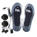 Heizbare Einlegesohlen für Schuhe mit Batterie und USB 1 Paar mit Batteriekästen für den Knöchel Zuschneidbar EU 35–45 Heizleistung bis 50 °C 1