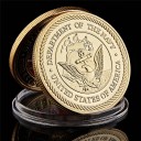 Herdenkingsmunt SEAL Team Amerikaanse Marine Zee Land Lucht Dubbelzijdig 4 cm 3 mm 28 g Verguld Metaal met Reliëf van een Arend en Beschermende Capsule 2