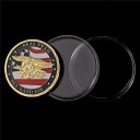 Herdenkingsmunt SEAL Team Amerikaanse Marine Zee Land Lucht Dubbelzijdig 4 cm 3 mm 28 g Verguld Metaal met Reliëf van een Arend en Beschermende Capsule 3