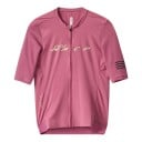 Heren aansluitend fietsshirt met korte mouwen en volledige rits met netstof mouwen en horizontale strepen 9