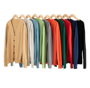 Heren cardigan met V-hals en knopen Lange mouwen Effen gebreide trui Elegante vrijetijdsmode Nylon Polyester Verschillende kleuren 2